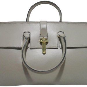 *Merci Marie Gray Hard Leather Box Bottom Satchel